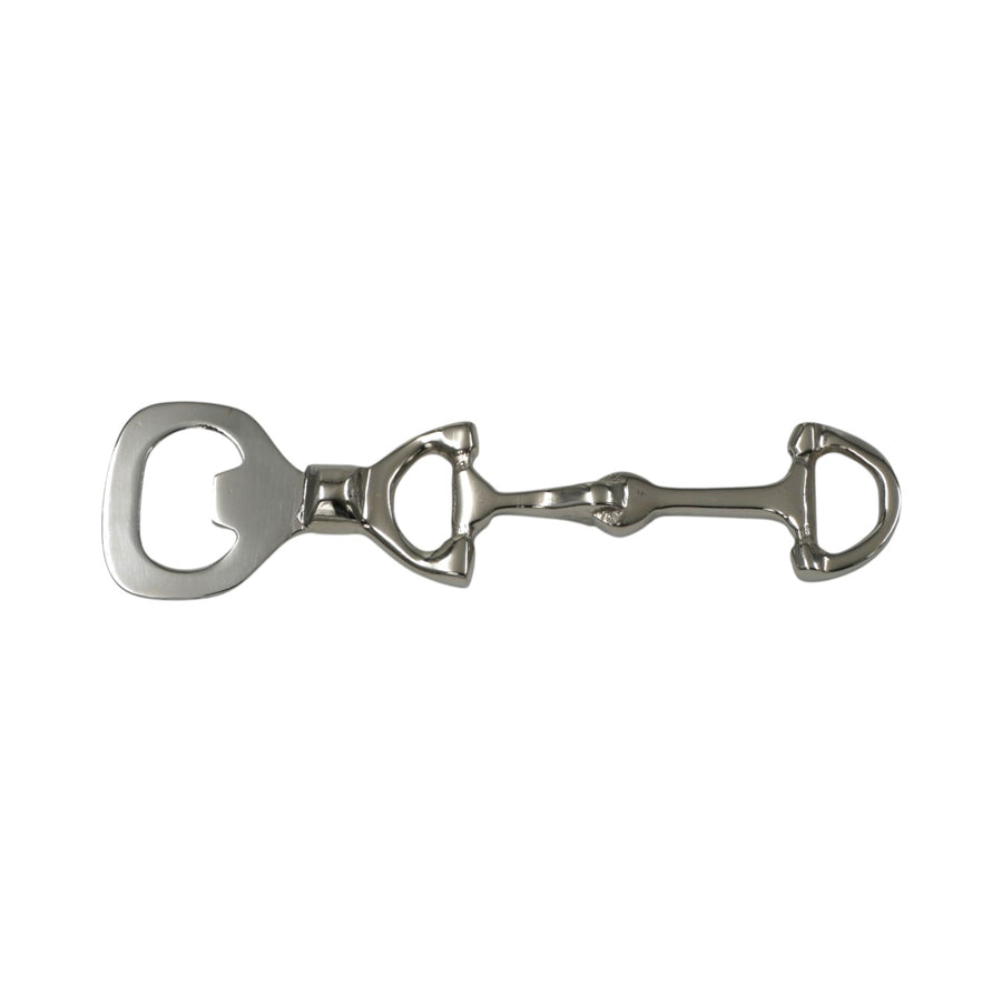 Equestrian Horse Bit Bottle Opener - Glossy Nickel Plated Cast Aluminum | 15x4.5x1 cm