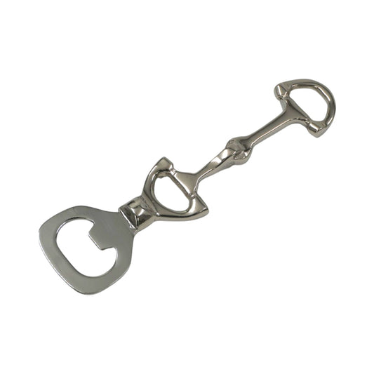 Equestrian Horse Bit Bottle Opener - Glossy Nickel Plated Cast Aluminum | 15x4.5x1 cm