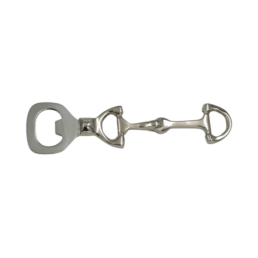 Equestrian Horse Bit Bottle Opener - Glossy Nickel Plated Cast Aluminum | 15x4.5x1 cm
