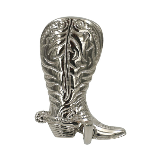 Equestrian Riding Boot Wall Hook - Glossy Nickel Plated Cast Aluminum | 10x5.5x13 cm