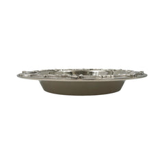 Luxury Equestrian Bit Bowl | Glossy Nickel Cast Aluminum | 33x33x4.5 cm