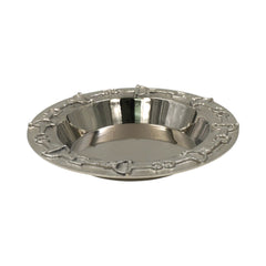 Luxury Equestrian Bit Bowl | Glossy Nickel Cast Aluminum | 33x33x4.5 cm