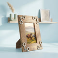 Equestrian Horse Bit Photo Frame - Mango Wood with Nickel Plated Cast Aluminium Snaffle Bits | 23cm x 28cm