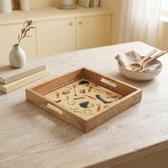 Equestrian Tray Acrylic Finish Square 13"