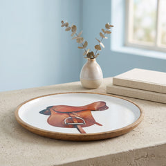 Horse Saddle Plate Acrylic Finish Round 10"