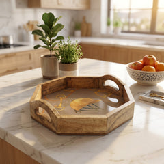 Equestrian Tray Acrylic Finish Octagonal 14"