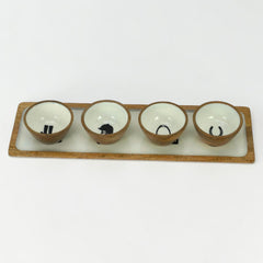 Equestrian Bowls with Tray Acrylic Finish