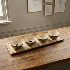 Equestrian Bowls with Tray Acrylic Finish