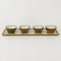 Equestrian Bowls with Tray Acrylic Finish