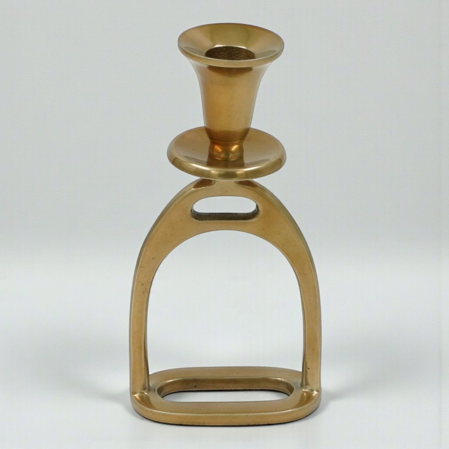 Equestrian Decor Stirrup Candle Holder-Brass Antique-17.5X9X5 CM