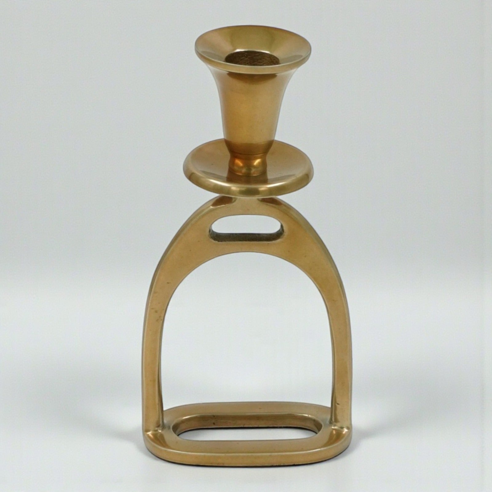 Equestrian Decor Stirrup Candle Holder-Brass Antique-17.5X9X5 CM