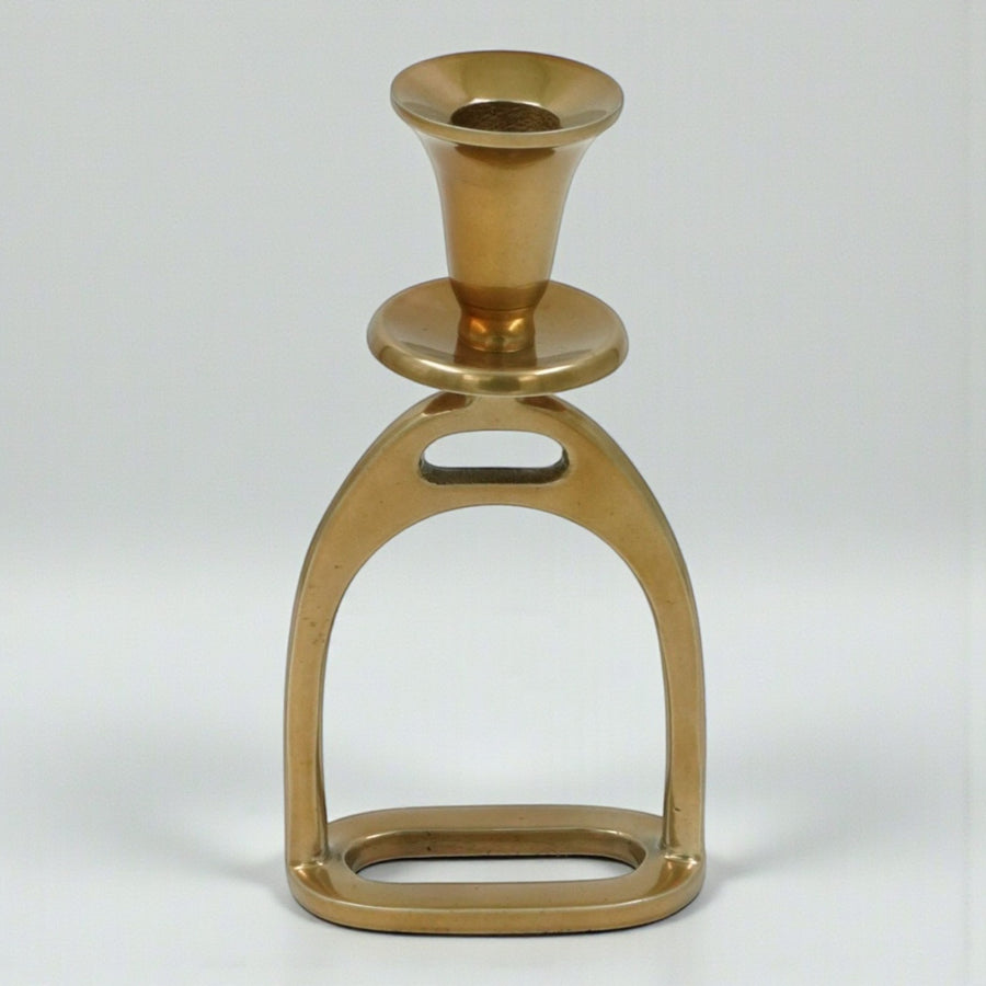 Equestrian Decor Stirrup Candle Holder-Brass Antique-17.5X9X5 CM