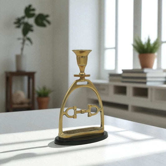 Horse Stirrup Bit Candle Stand 9"