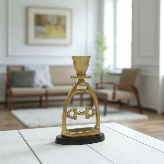 Horse Stirrup Bit Candle Stand 6"