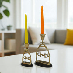 Horse Stirrup Bit Candle Stand 9"