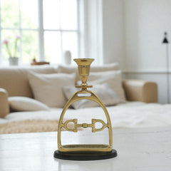 Horse Stirrup Bit Candle Stand 9"