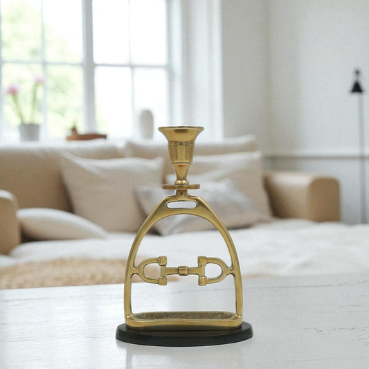 Horse Stirrup Bit Candle Stand 9"
