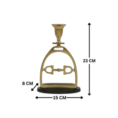 Horse Stirrup Bit Candle Stand 9"